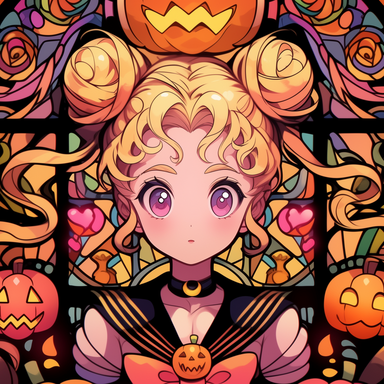 Moon Stained Glass Halloween