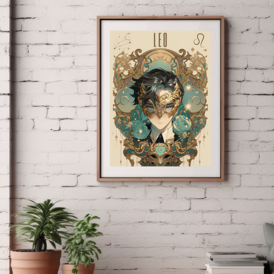 Mask Zodiac Sign Leo Poster