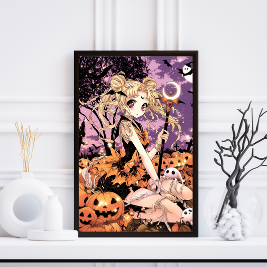 Vintage Moon Halloween Poster