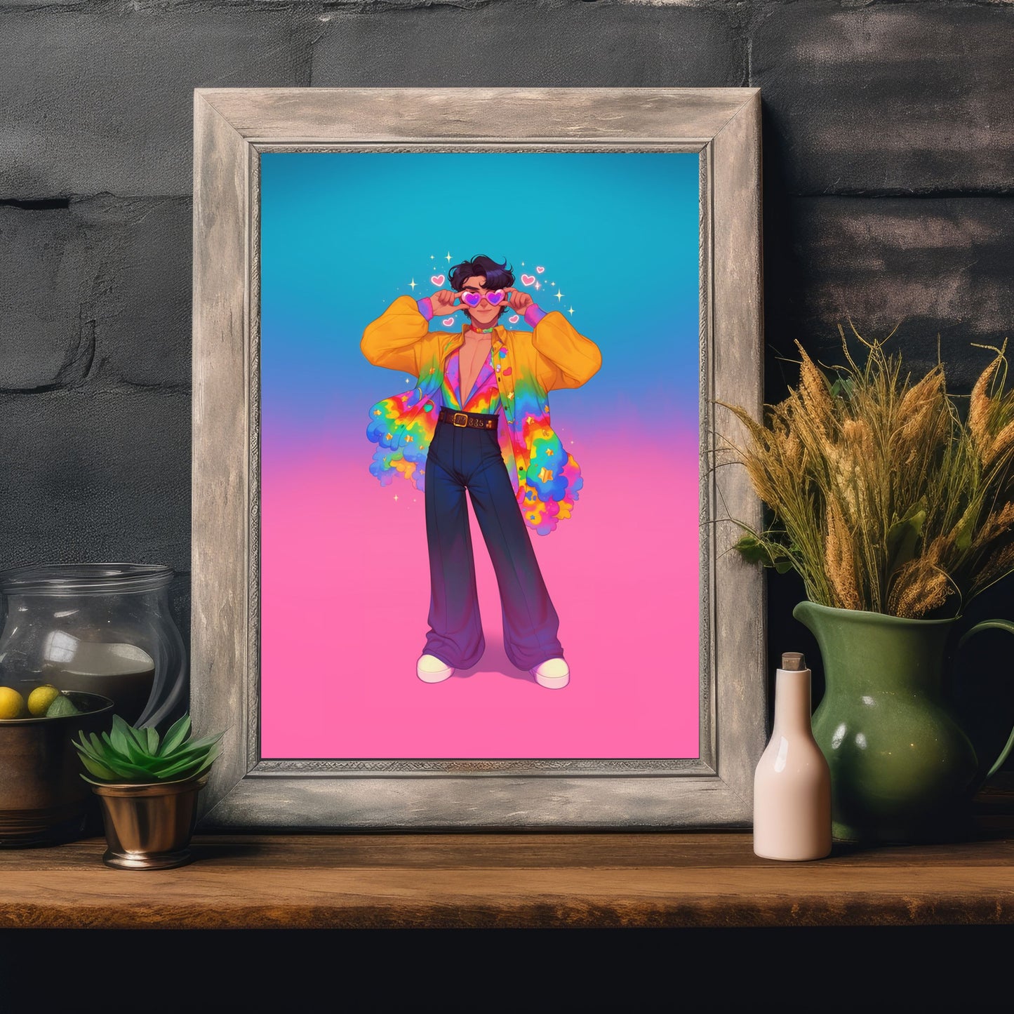 Tuxedo Mask Hippie 70's Poster