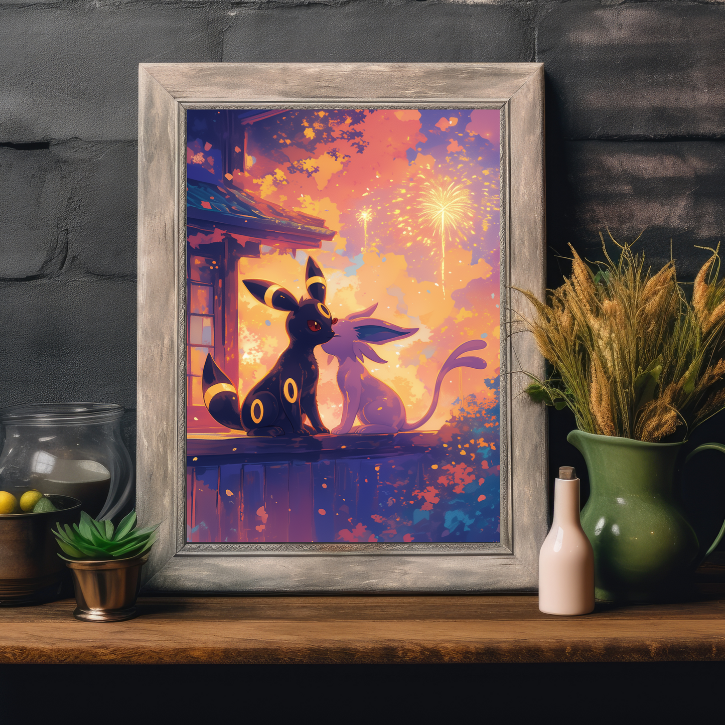 Pokemon Umbreon and Espeon Poster