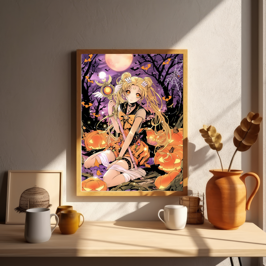 Vintage Moon Halloween Poster