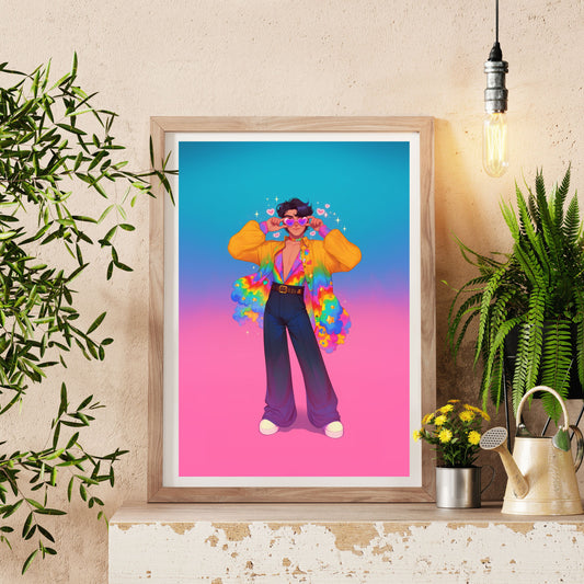 Tuxedo Mask Hippie 70's Poster