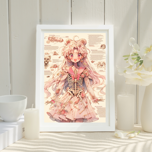 Chibi Moon Skeleton Poster