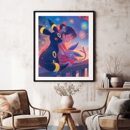 Pokemon Umbreon and Espeon Poster