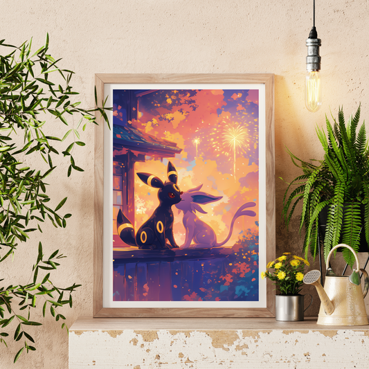 Pokemon Umbreon and Espeon Poster