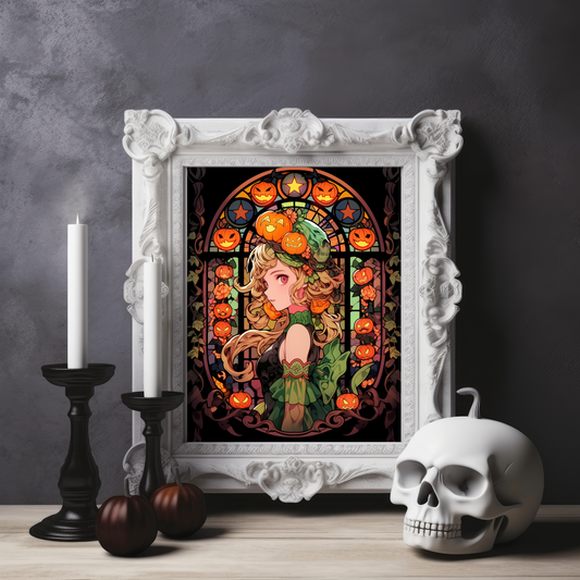 Jupiter Stained Glass Halloween Poster