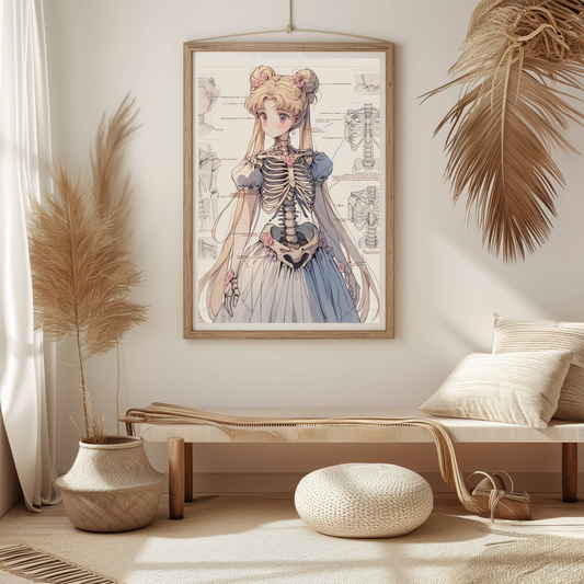 Moon Skeleton Poster