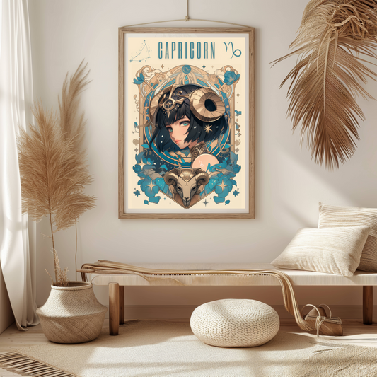 Saturn Zodiac Sign Capricorn Poster