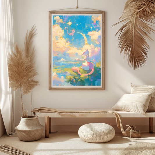 Pokemon Mew and Mewtwo Poster