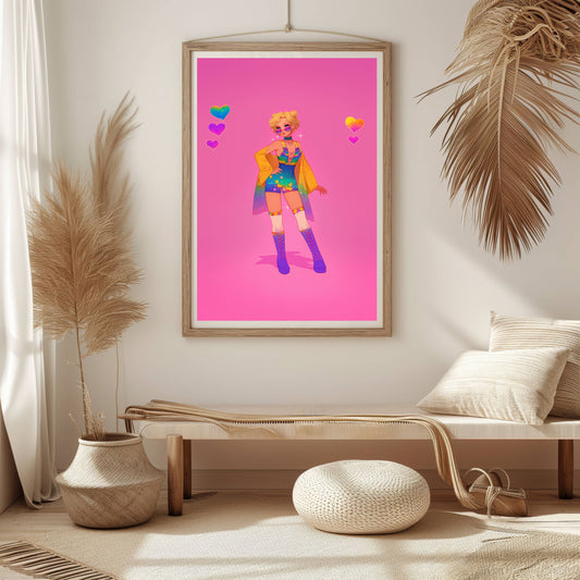 Uranus Hippie 70's Poster