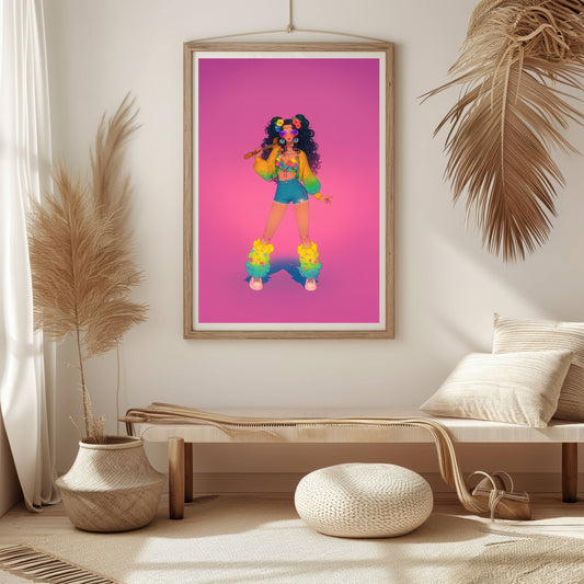 Pluto Hippie 70's Poster