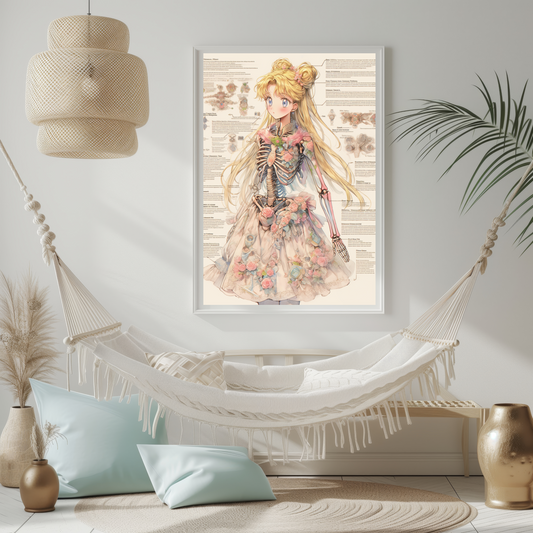 Moon Skeleton Poster