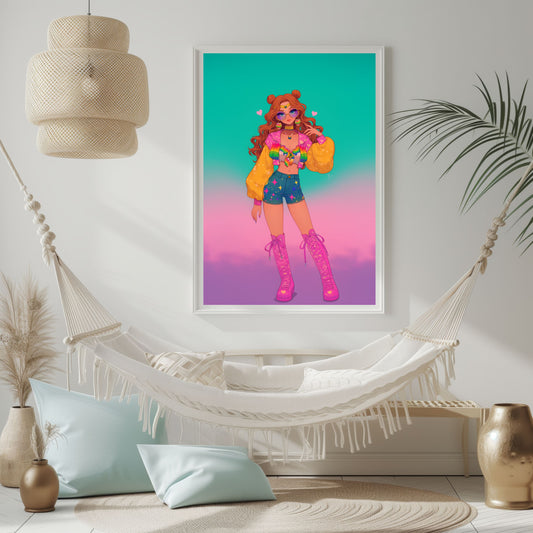 Jupiter Hippie 70's Poster