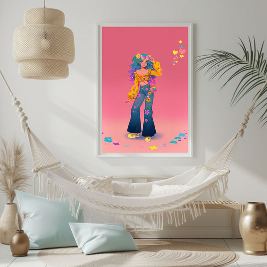 Neptune Hippie 70's Poster