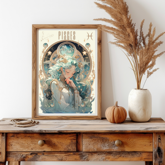 Neptune Zodiac Sign Pisces Poster