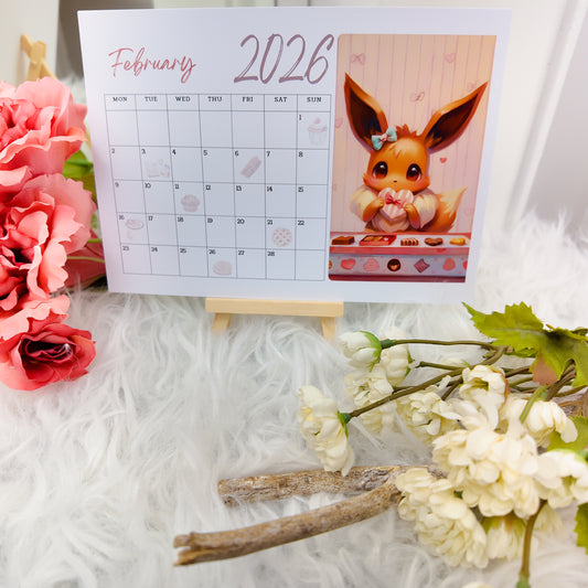 Pokemon Eevee Evolution Desk Calendar