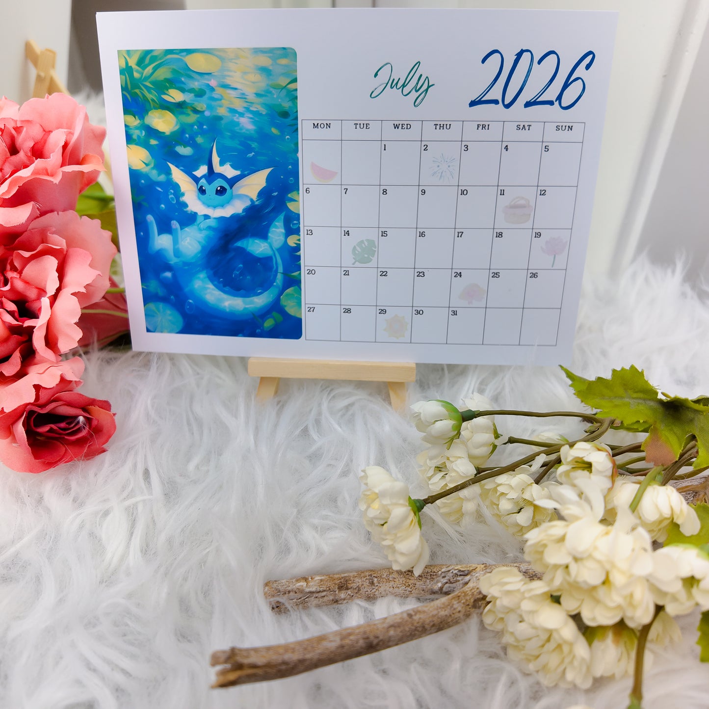 Pokemon Eevee Evolution Desk Calendar
