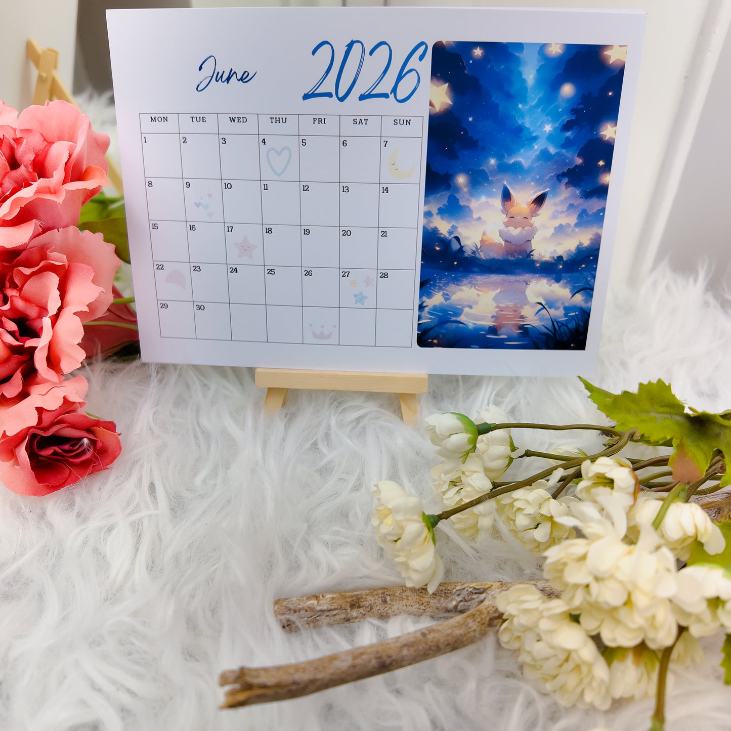 Pokemon Eevee Evolution Desk Calendar