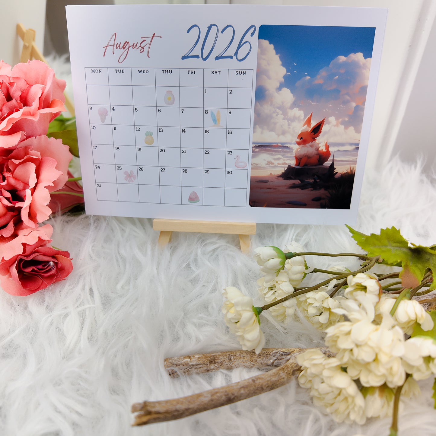 Pokemon Eevee Evolution Desk Calendar