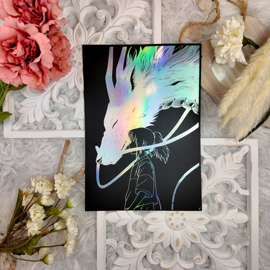 Chihiro & Haku Spirited Away Foil Print