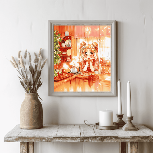 Usagi makes strawberry pancakes Poster