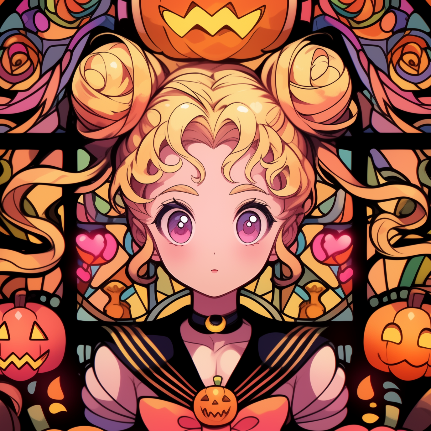 Moon Stained Glass Halloween