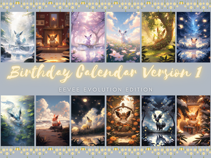 Pokemon Eevee Evolution Birthday Calendar
