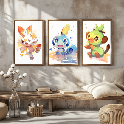 Starter Pokemon Poster Set