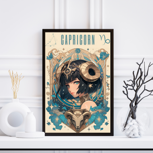 Saturn Zodiac Sign Capricorn Poster