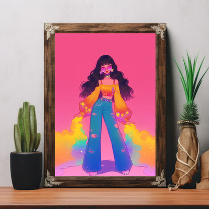 Mars Hippie 70's Poster