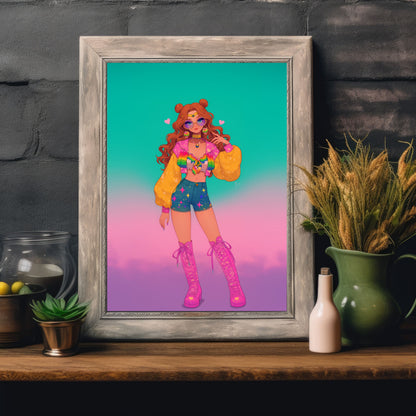 Jupiter Hippie 70's Poster
