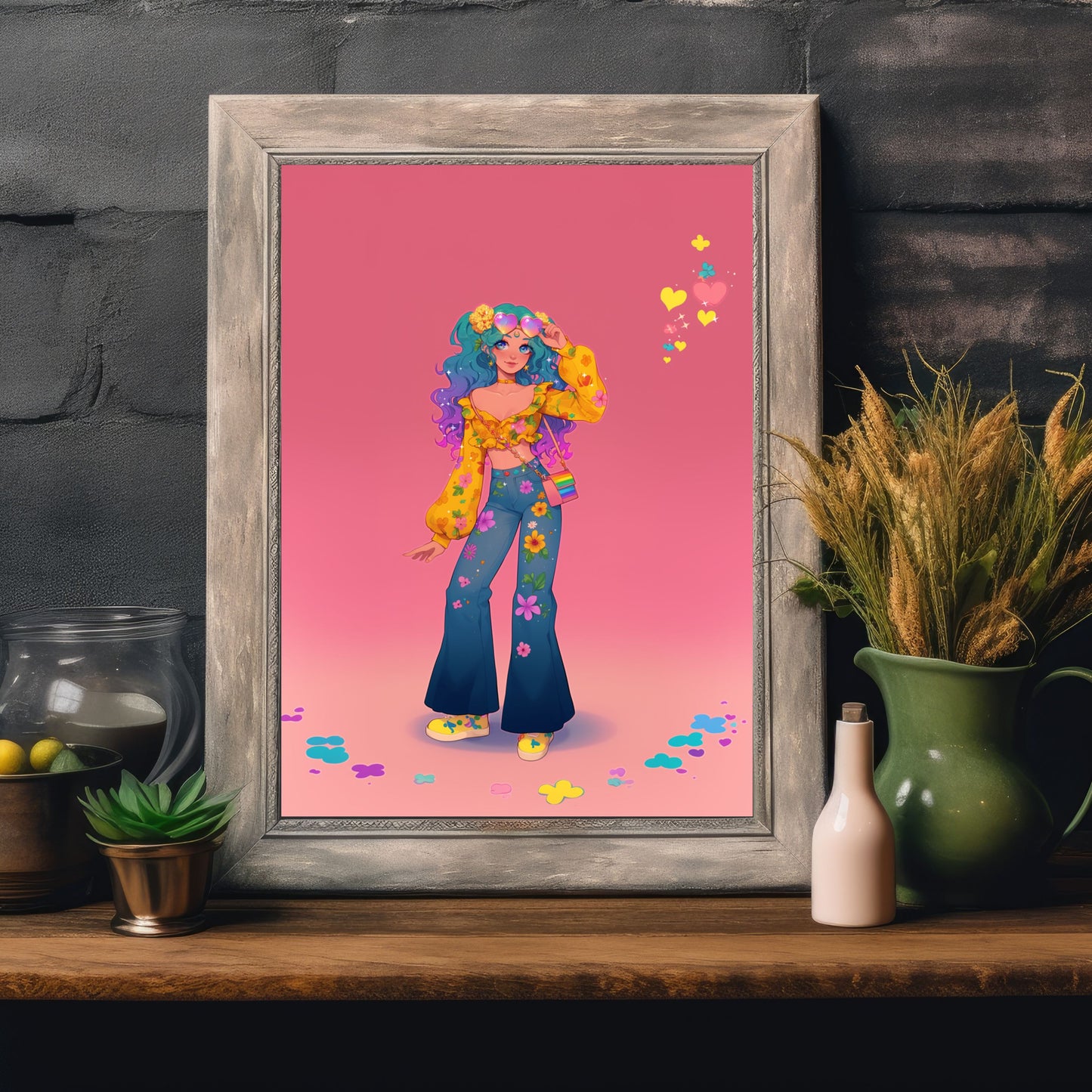 Neptune Hippie 70's Poster