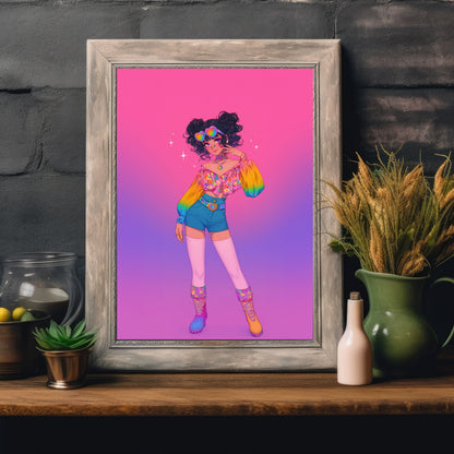 Saturn Hippie 70's Poster