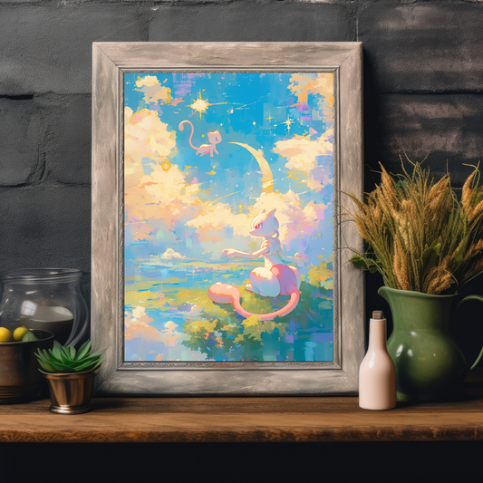 Pokemon Mew and Mewtwo Poster
