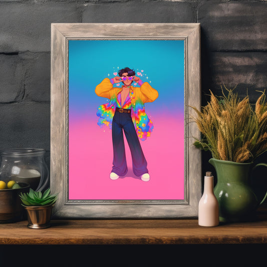 Tuxedo Mask Hippie 70's Poster