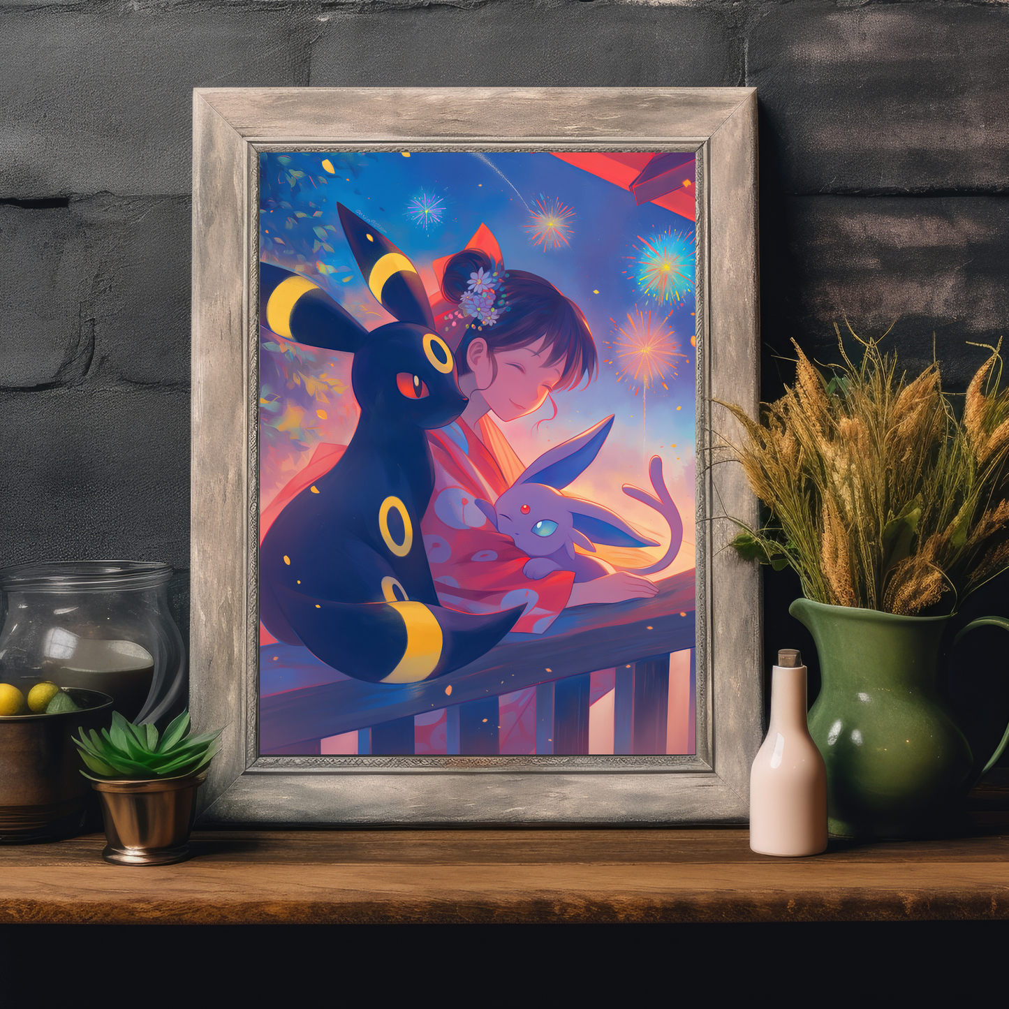 Pokemon Umbreon and Espeon Poster