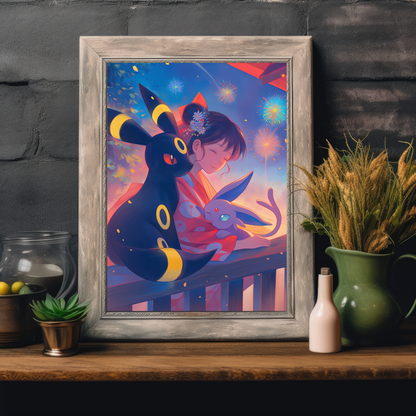 Pokemon Umbreon and Espeon Poster