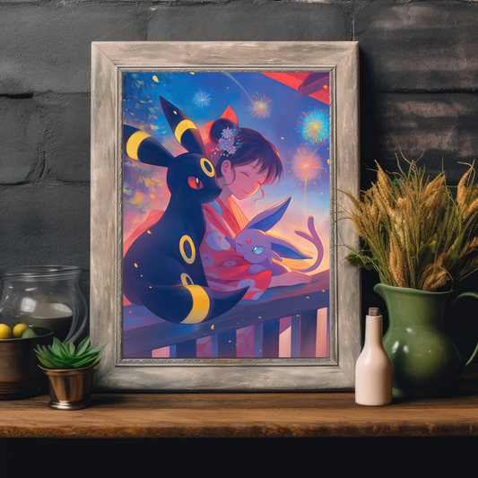 Pokemon Umbreon and Espeon Poster