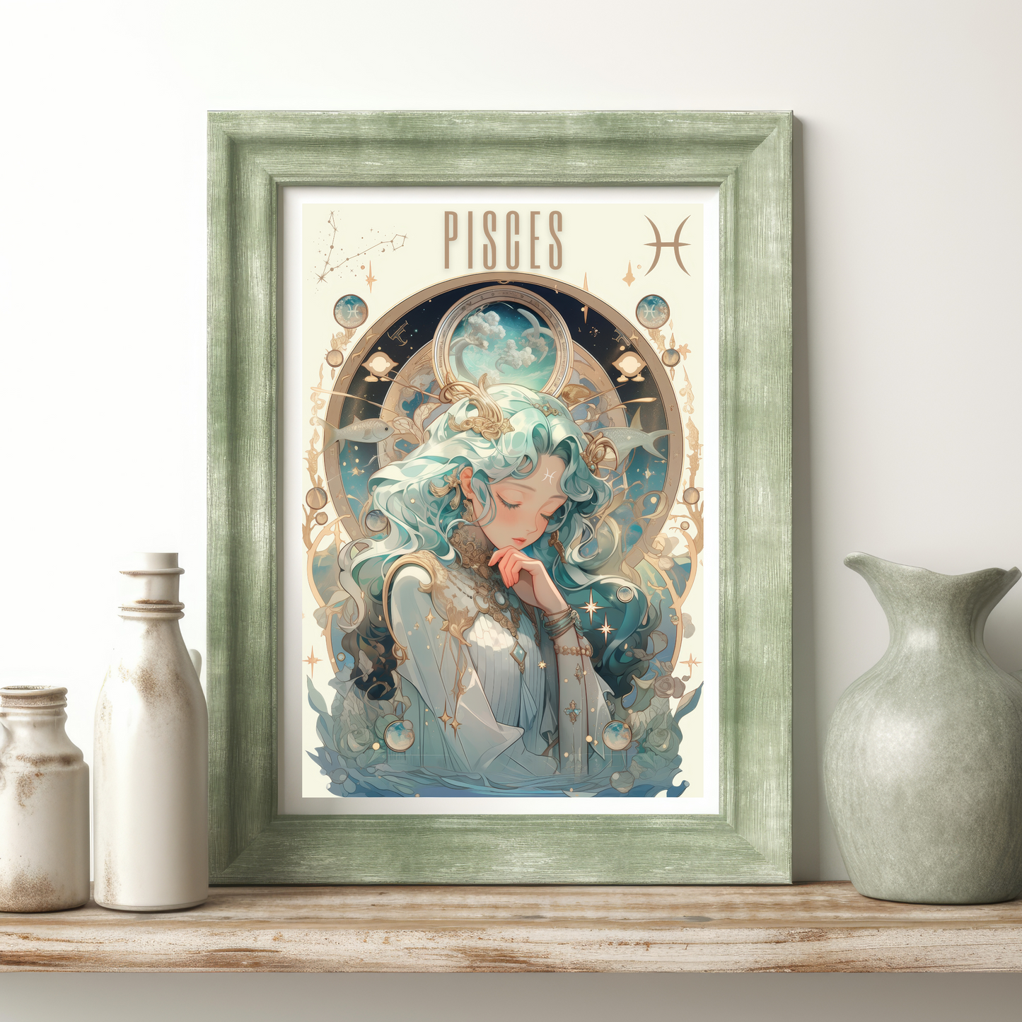 Neptune Zodiac Sign Pisces Poster