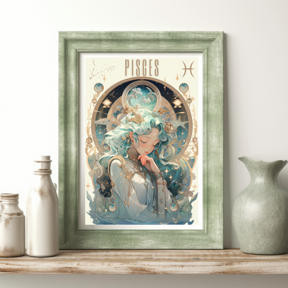 Neptune Zodiac Sign Pisces Poster