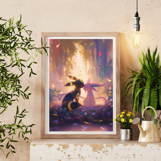 Pokemon Umbreon and Espeon Poster