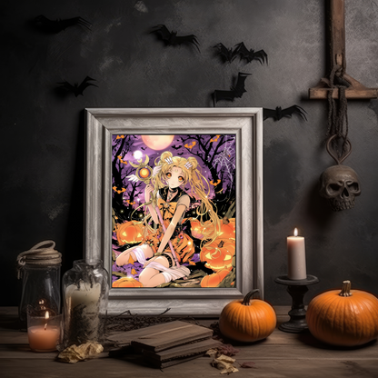 Vintage Moon Halloween Poster