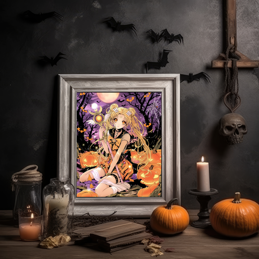 Vintage Moon Halloween Poster