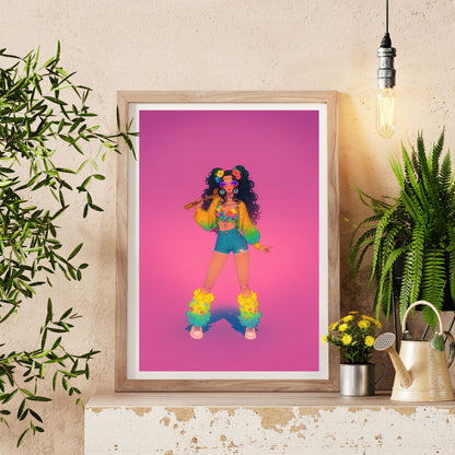 Pluto Hippie 70's Poster
