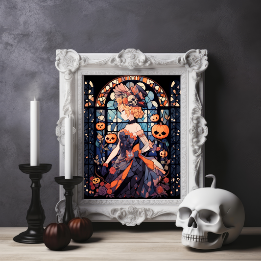 Uranus Stained Glass Halloween Poster
