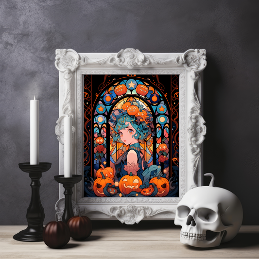 Mercury Stained Glass Halloween Poster