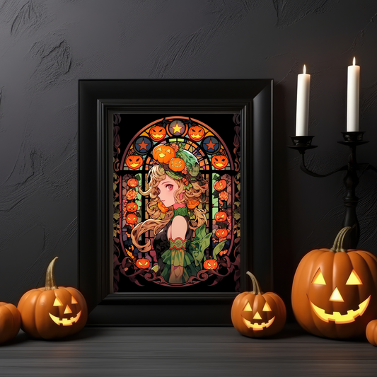 Jupiter Stained Glass Halloween Poster
