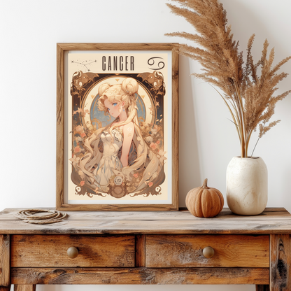 Moon Zodiac Sign Cancer Poster