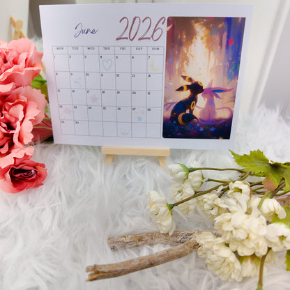 Pokemon Eevee Evolution Desk Calendar